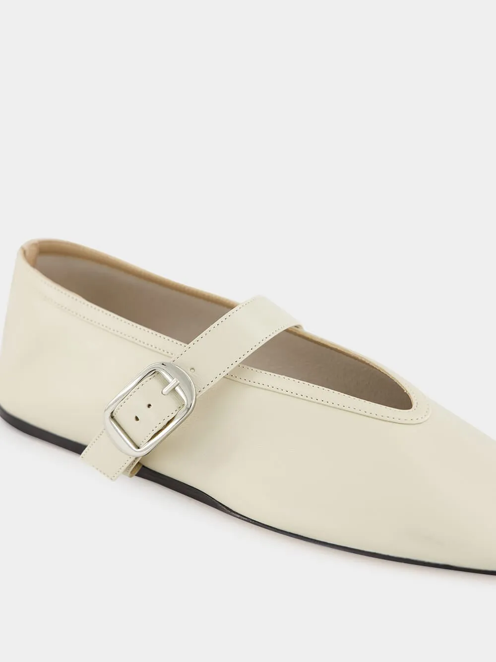 Stella Slipper in Ecru Leather
