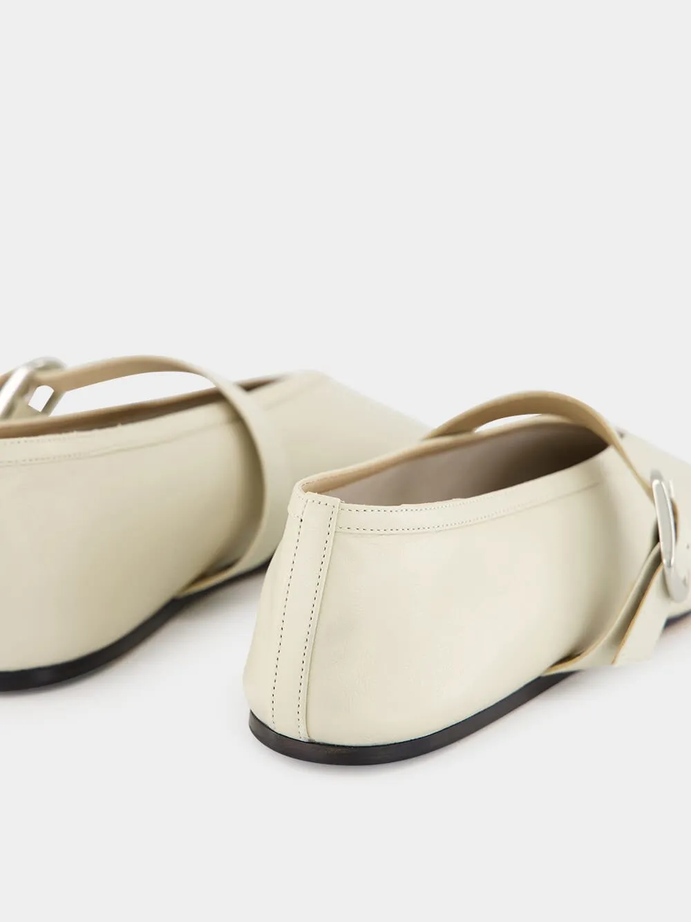 Stella Slipper in Ecru Leather