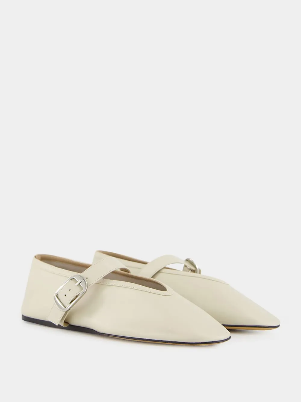 Stella Slipper in Ecru Leather