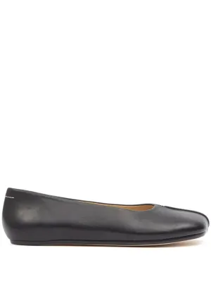 Stitch-Out Leather Ballerina Shoes