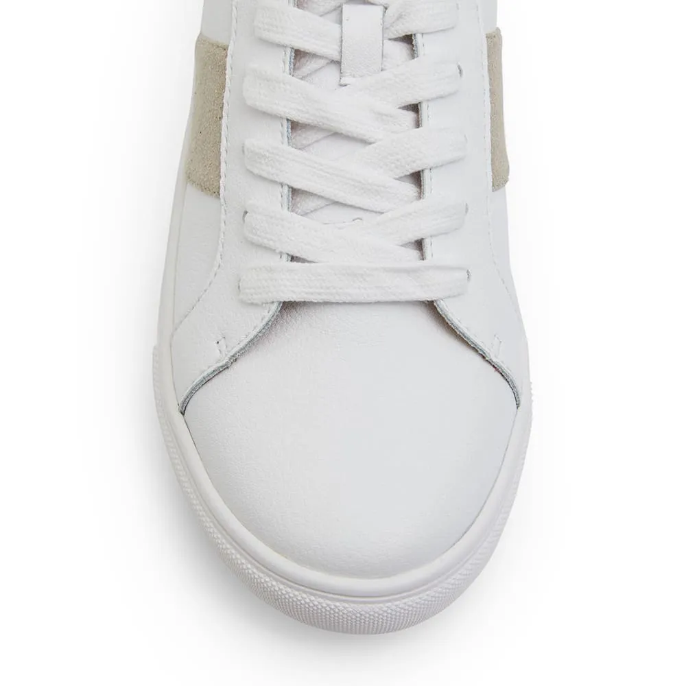 Storm Sneaker in White And Taupe Leather