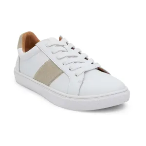 Storm Sneaker in White And Taupe Leather