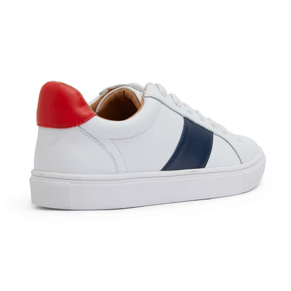 Storm Sneaker in White Navy And Red Leather