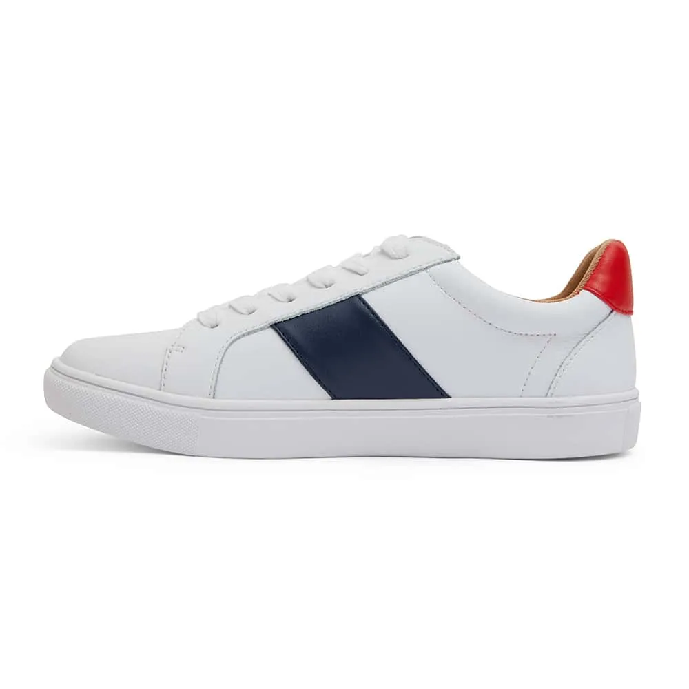 Storm Sneaker in White Navy And Red Leather