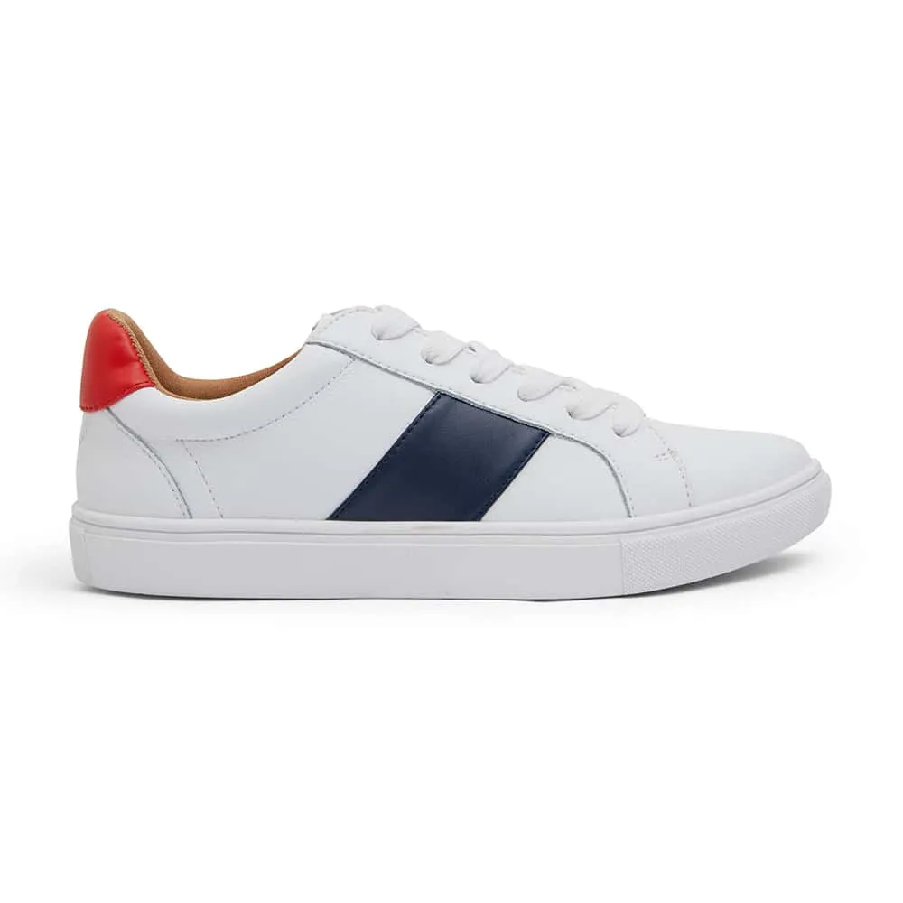 Storm Sneaker in White Navy And Red Leather