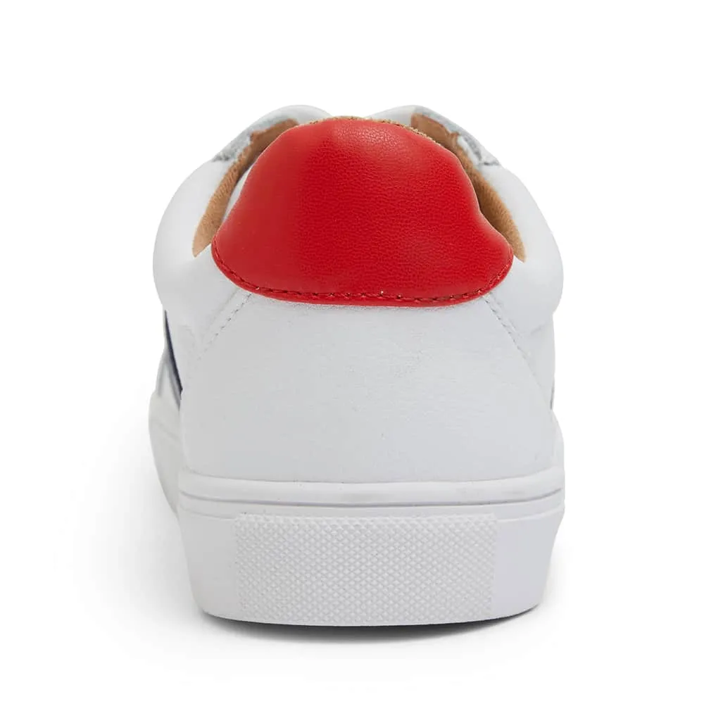 Storm Sneaker in White Navy And Red Leather