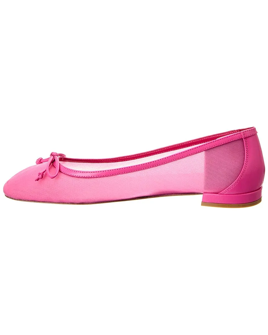 Stuart Weitzman Arabella Mesh & Leather Ballet Flat