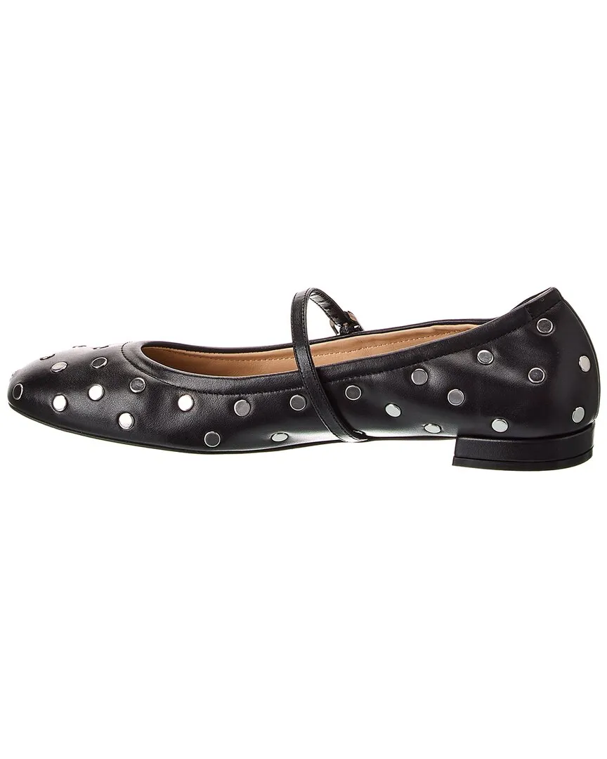 Stuart Weitzman Claris Stud Leather Ballet Flt