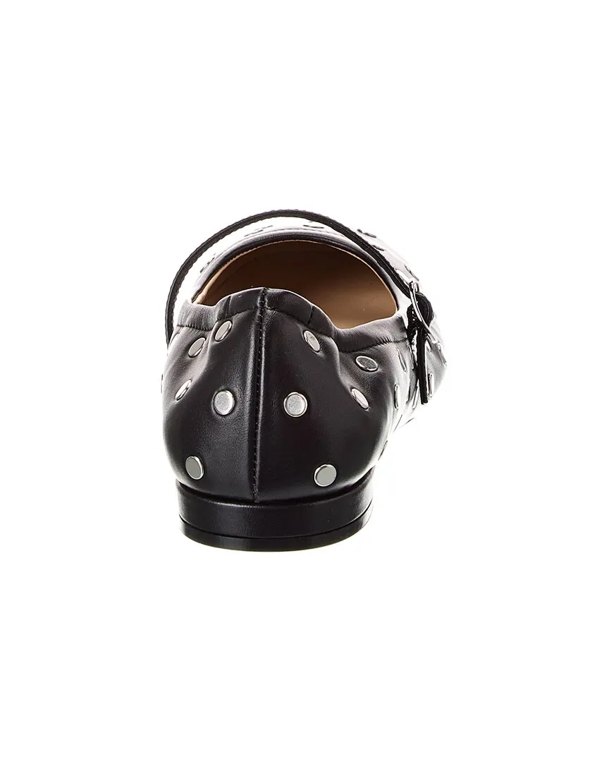 Stuart Weitzman Claris Stud Leather Ballet Flt