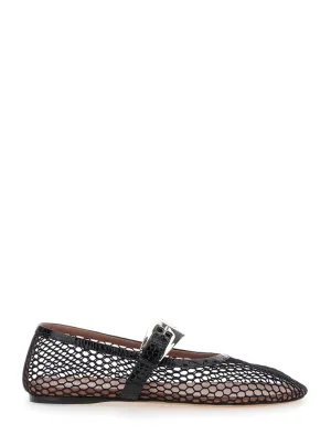 Sveva' Black Ballet Flats With Mesh Design