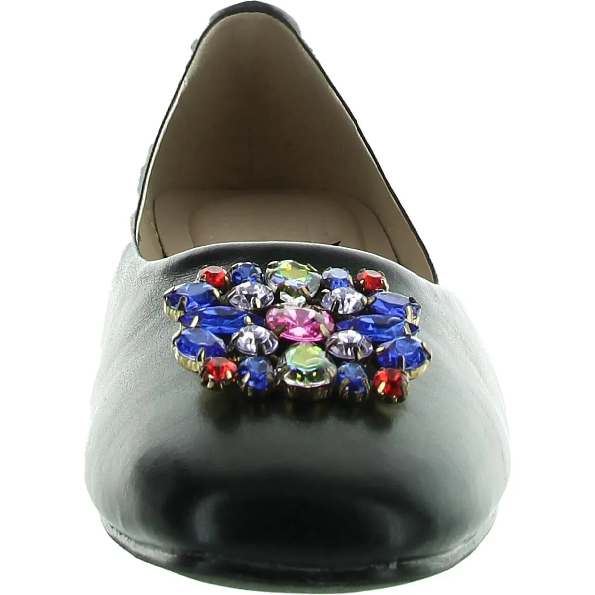 Sybil Womens Jeweled Patent Leather Ballet Flats
