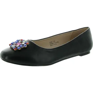 Sybil Womens Jeweled Patent Leather Ballet Flats