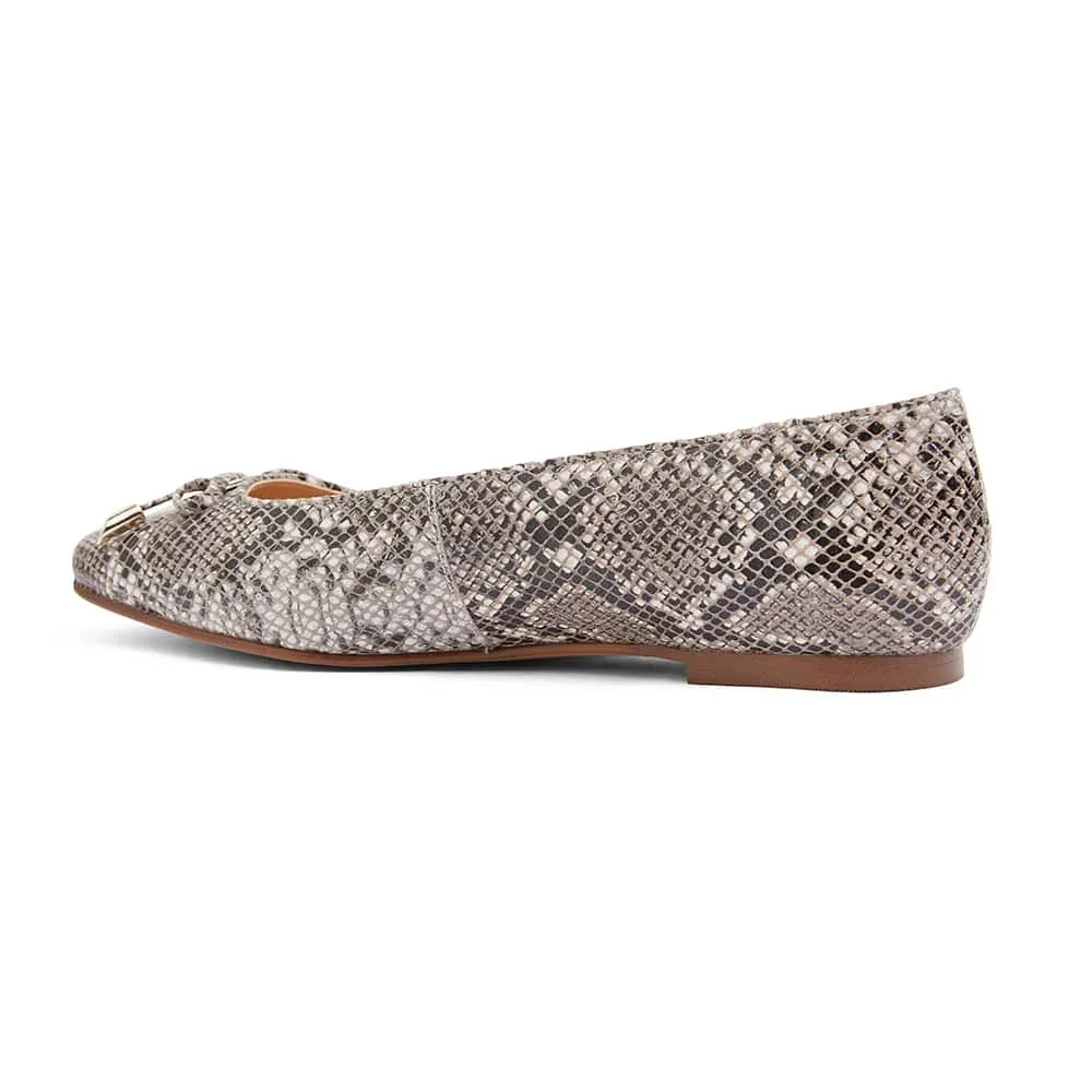 Tabbatha Flat in Snake Leather