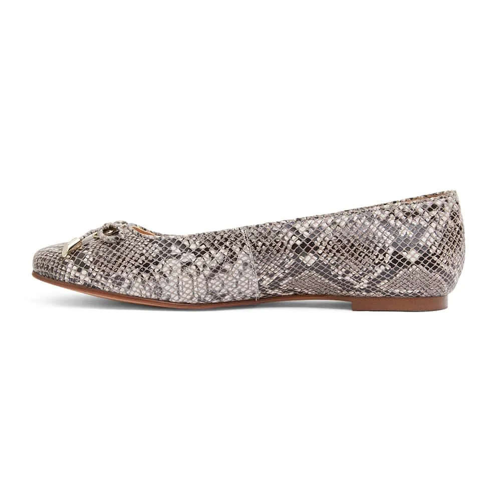 Tabbatha Flat in Snake Leather