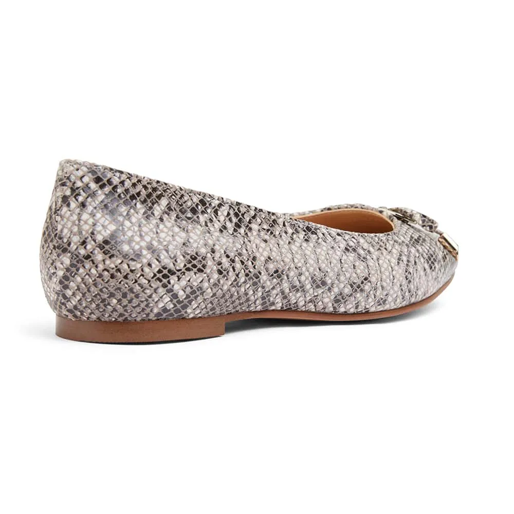 Tabbatha Flat in Snake Leather