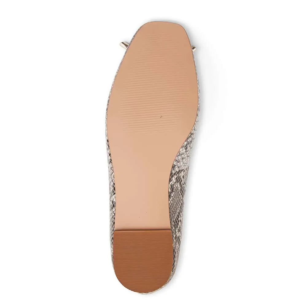 Tabbatha Flat in Snake Leather