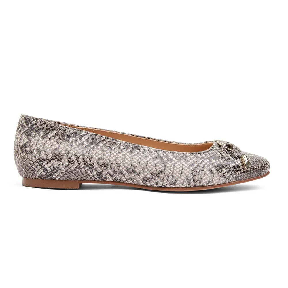 Tabbatha Flat in Snake Leather