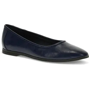 Tania Womens Solid Faux Leather Ballet Flats