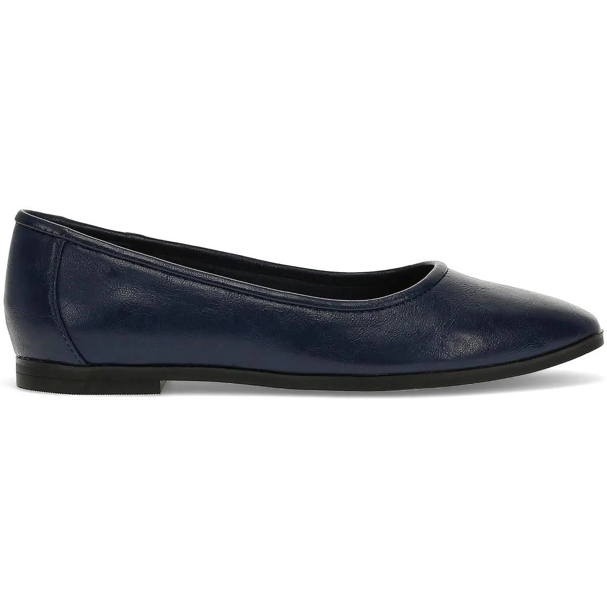 Tania Womens Solid Faux Leather Ballet Flats