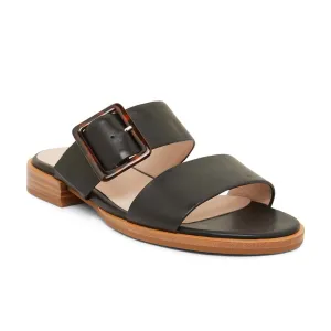 Tanya Slide in Black Leather