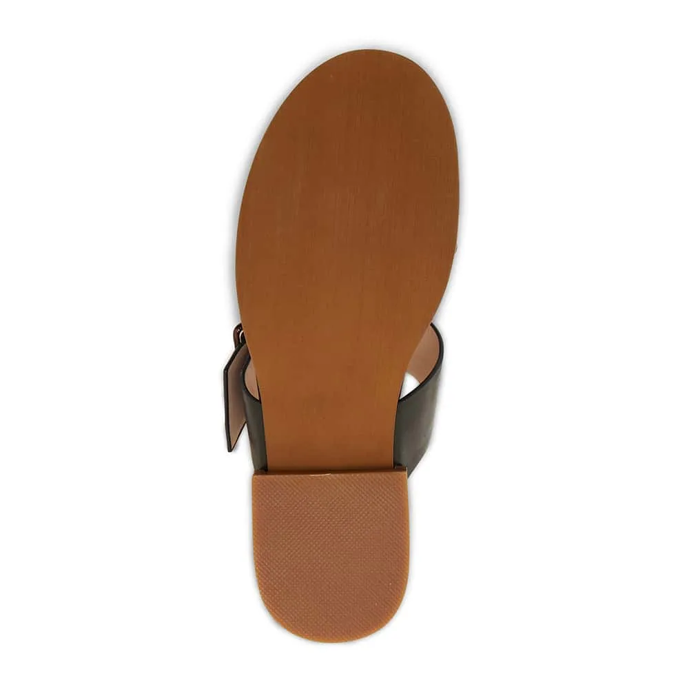 Tanya Slide in Black Leather