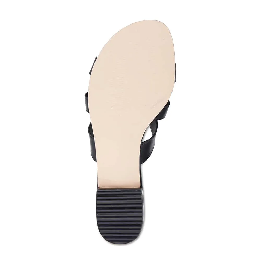 Tegan Slide in Black Leather