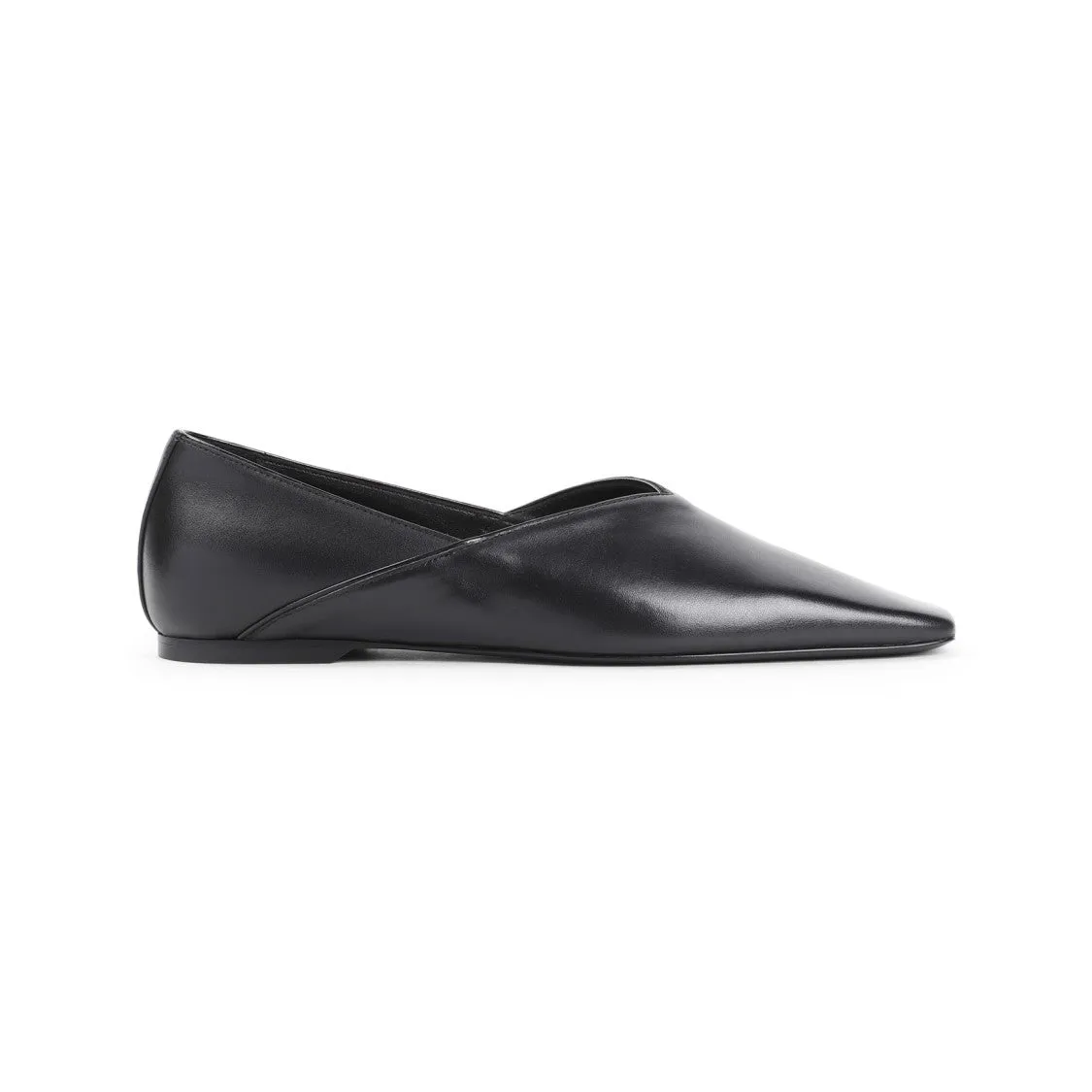The Everyday Flat Black Nappa Leather Ballerinas