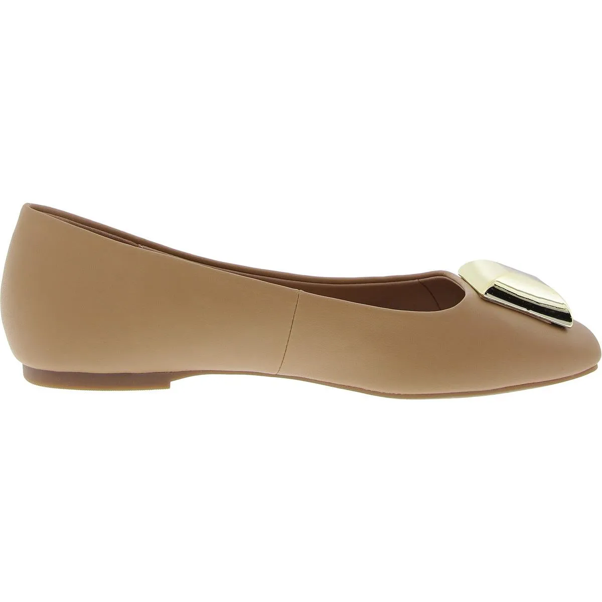 The Evie Stud Womens Embellished Faux Leather Ballet Flats