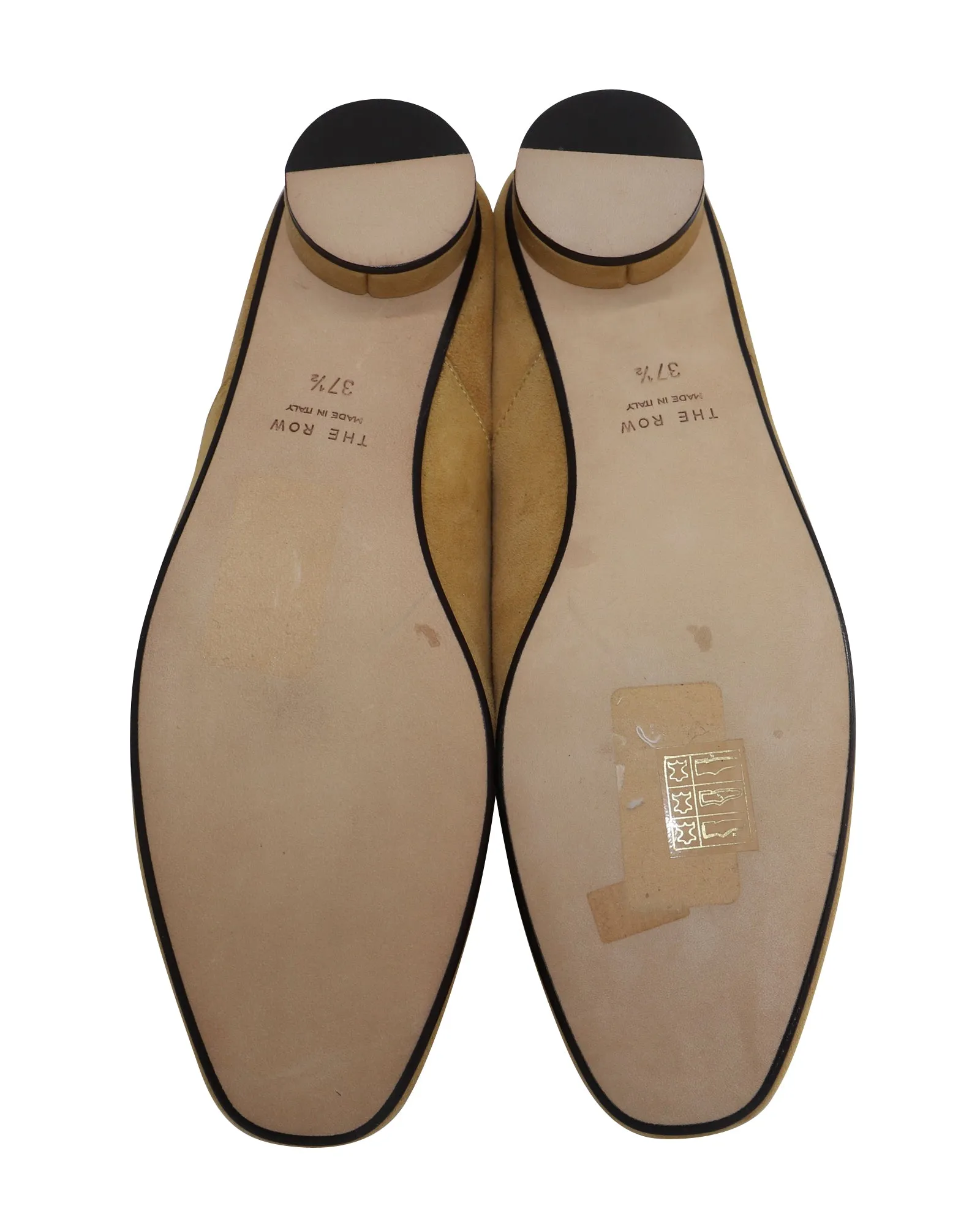 The Row Noelle Collapsible-Heel Loafers in Camel Suede