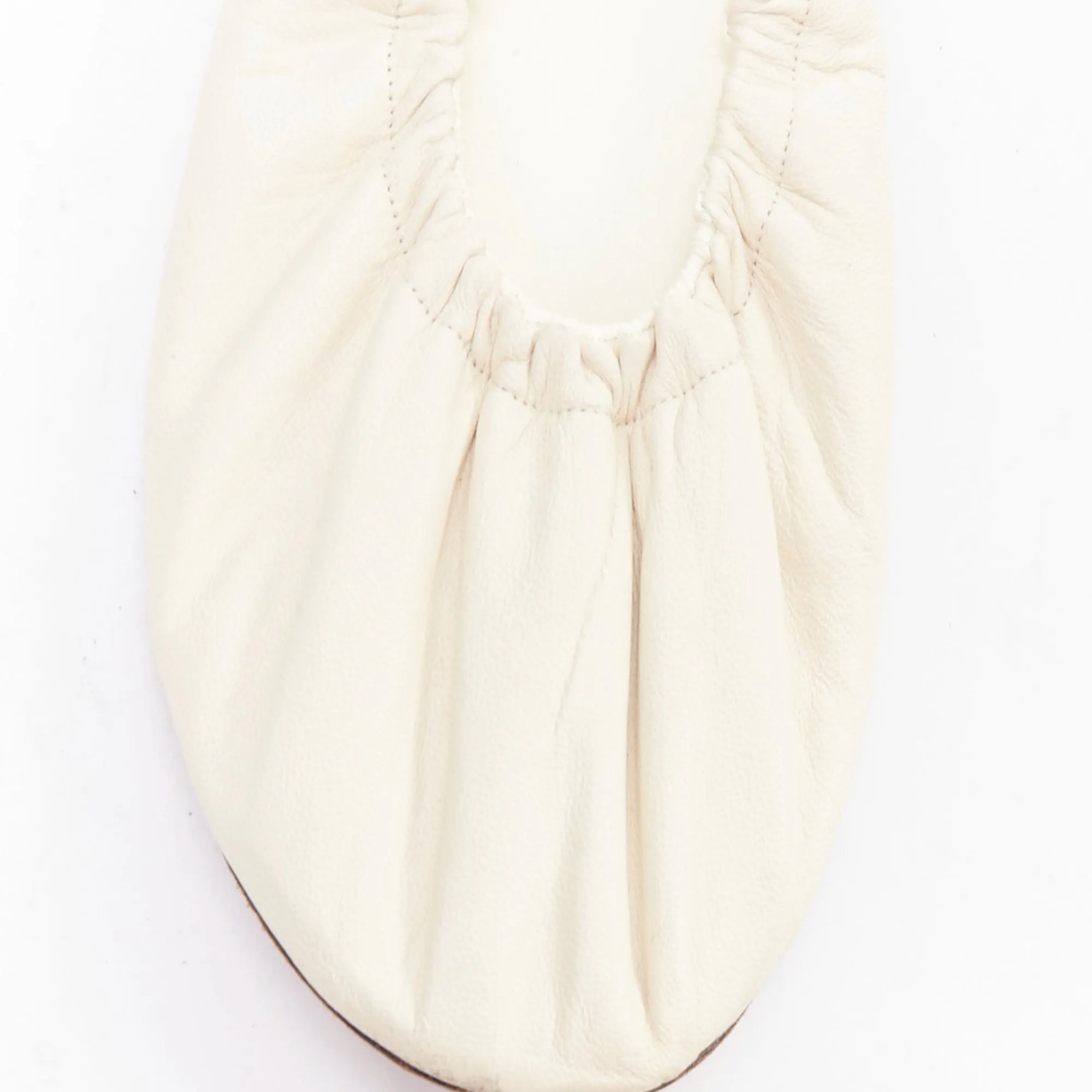 The Row Soft Leather Ruched Simple Ballerina Flats