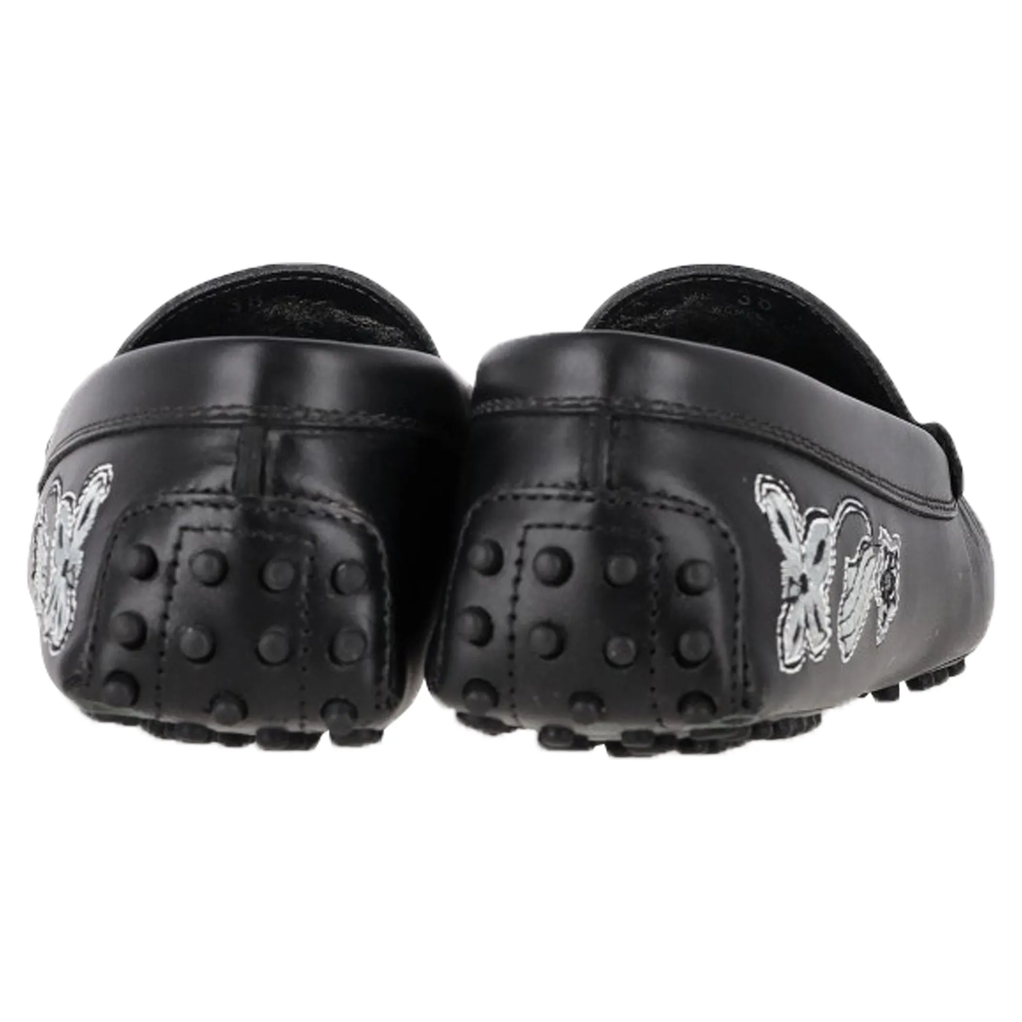 Tod's Embroidered Loafers in Black Leather
