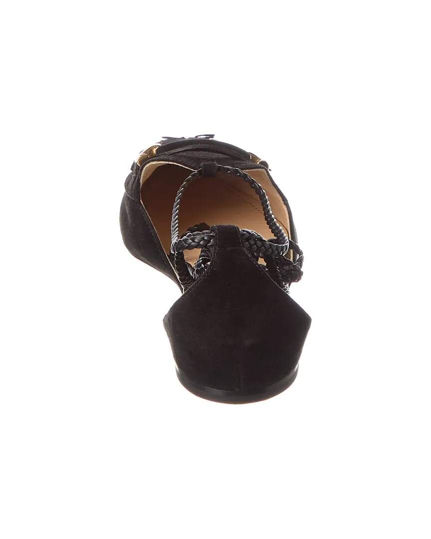 TODs Fringed Suede Flat