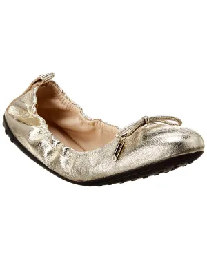 TODs Gommino Metallic Leather Ballerina Flat