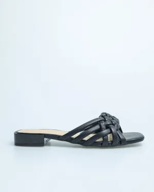 Tomaz YX55 Ladies Braided Strap Sandals (Black)
