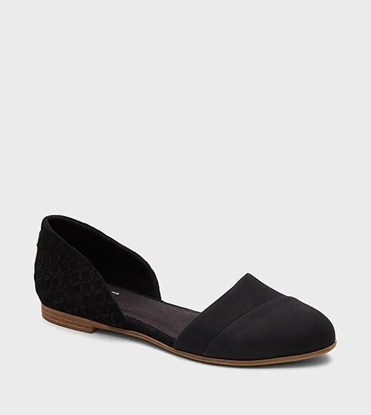 Toms Jutti Flats Women's 10 Black Leather Comfort Slip-On D'orsay Shoes FZP364