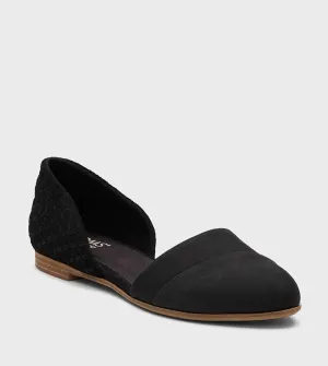 Toms Jutti Flats Women's 10 Black Leather Comfort Slip-On D'orsay Shoes FZP364