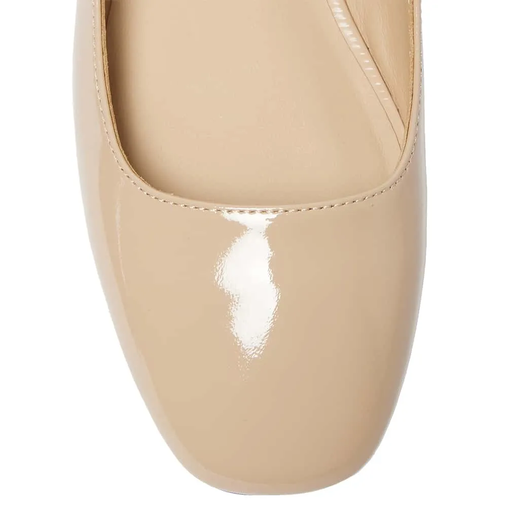 Tottie Flat in Nude Patent