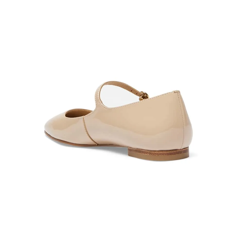 Tottie Flat in Nude Patent