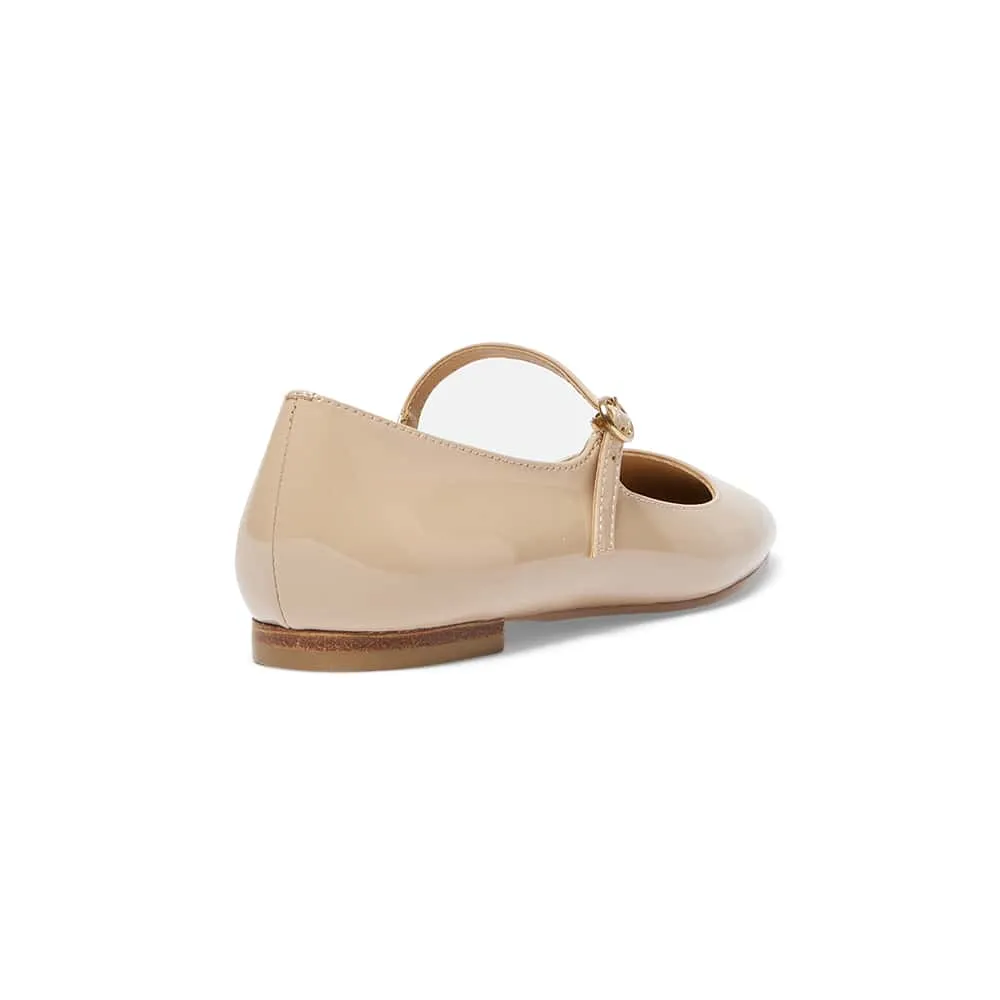 Tottie Flat in Nude Patent
