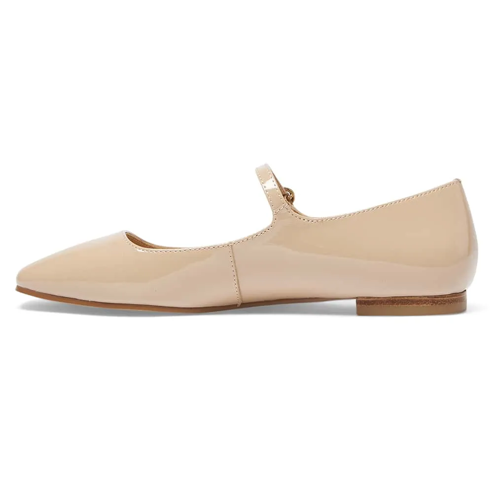 Tottie Flat in Nude Patent