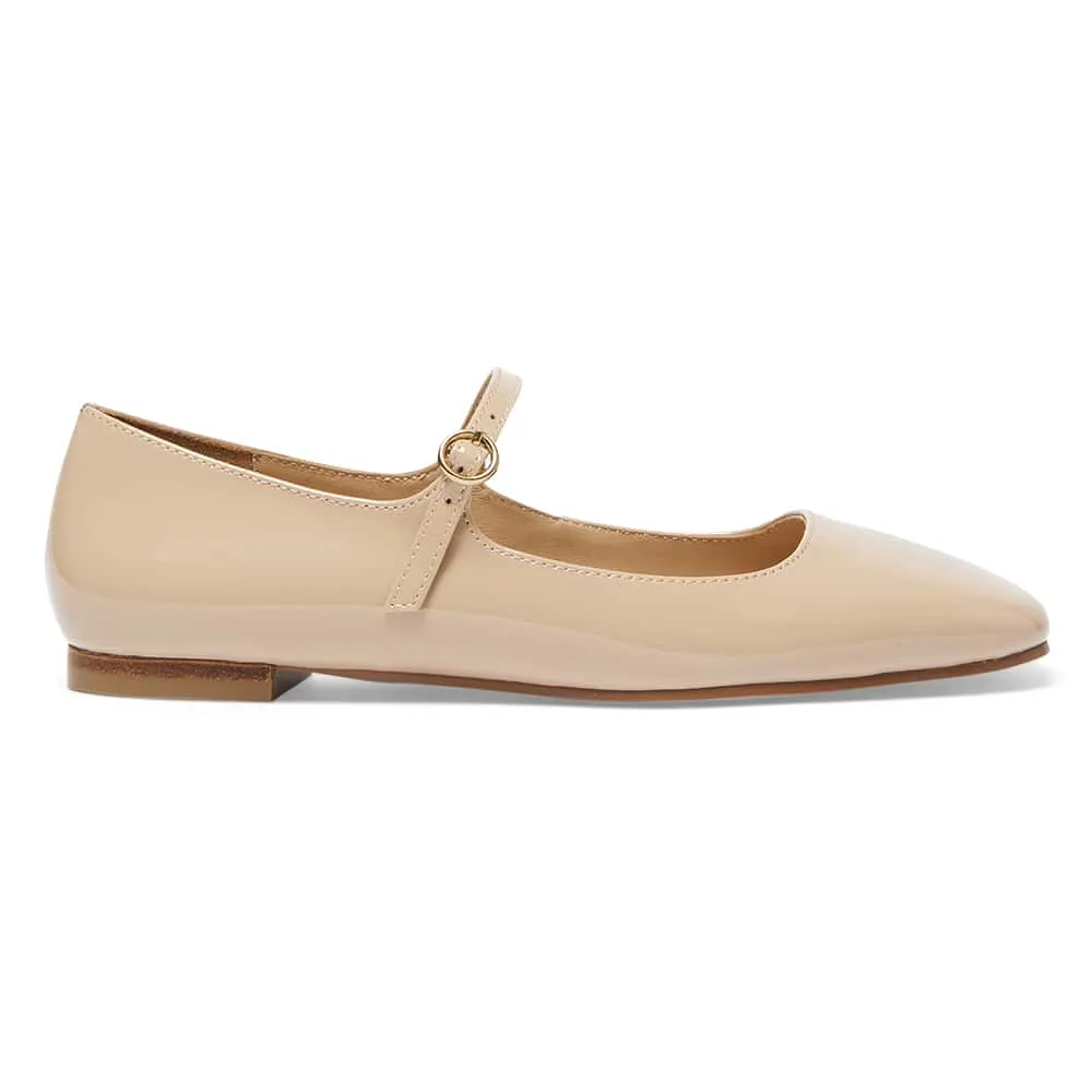 Tottie Flat in Nude Patent
