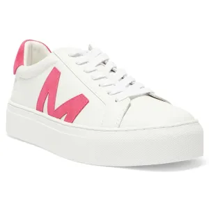 Trio Sneaker in White And Hot Pink Leather