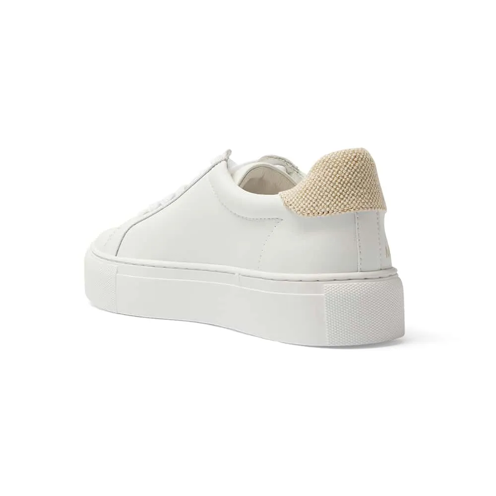 Trio Sneaker in White And Linen Leather