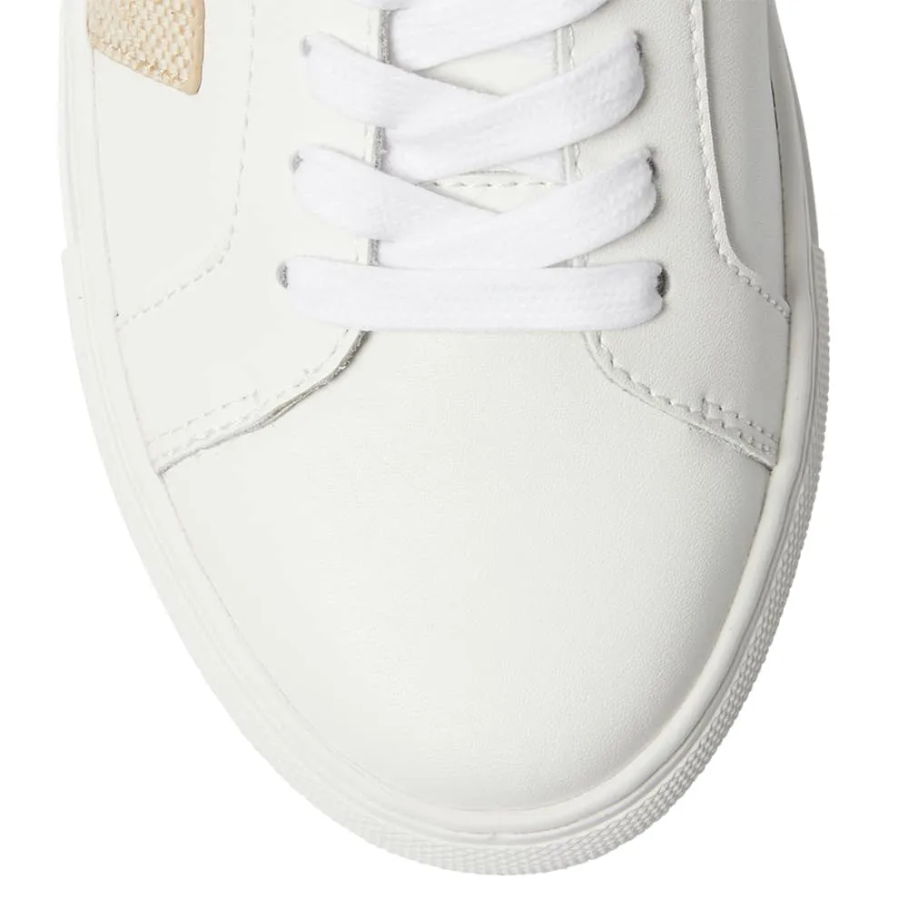 Trio Sneaker in White And Linen Leather