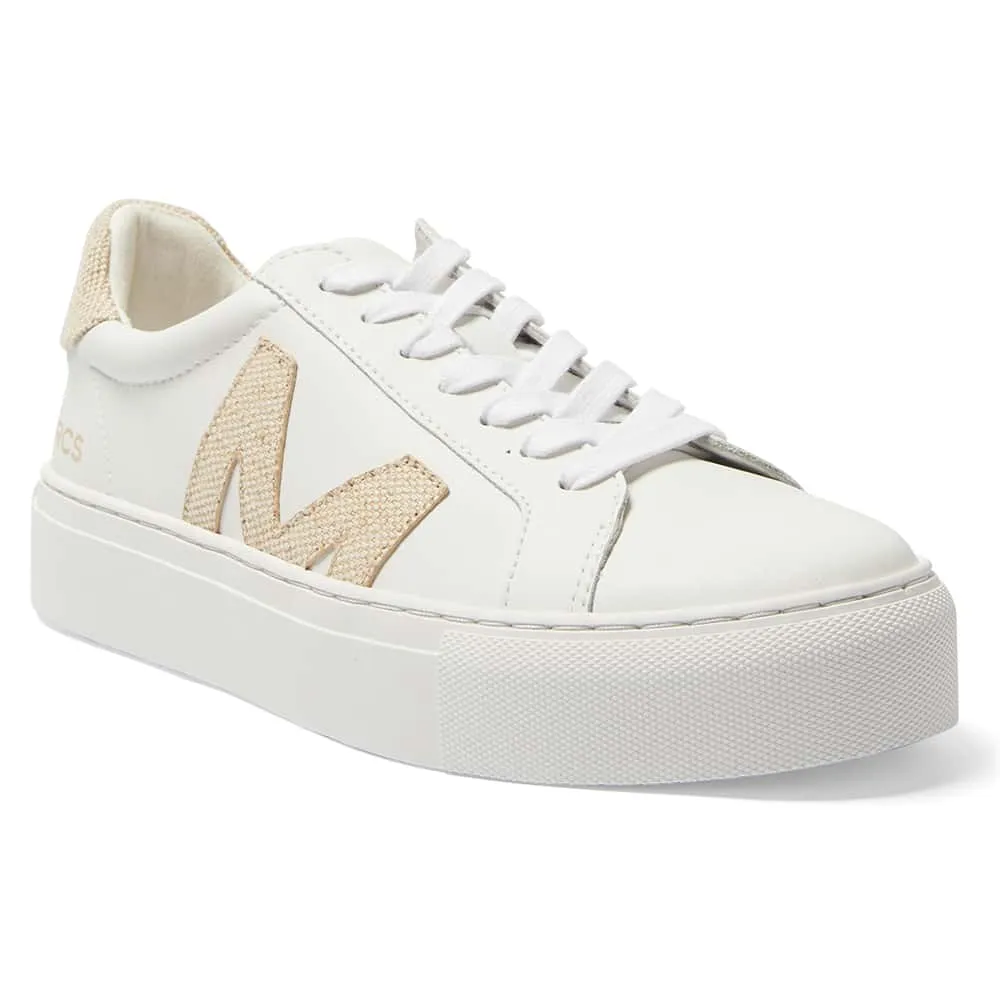 Trio Sneaker in White And Linen Leather