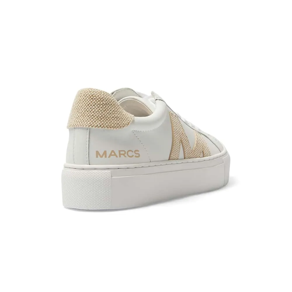 Trio Sneaker in White And Linen Leather