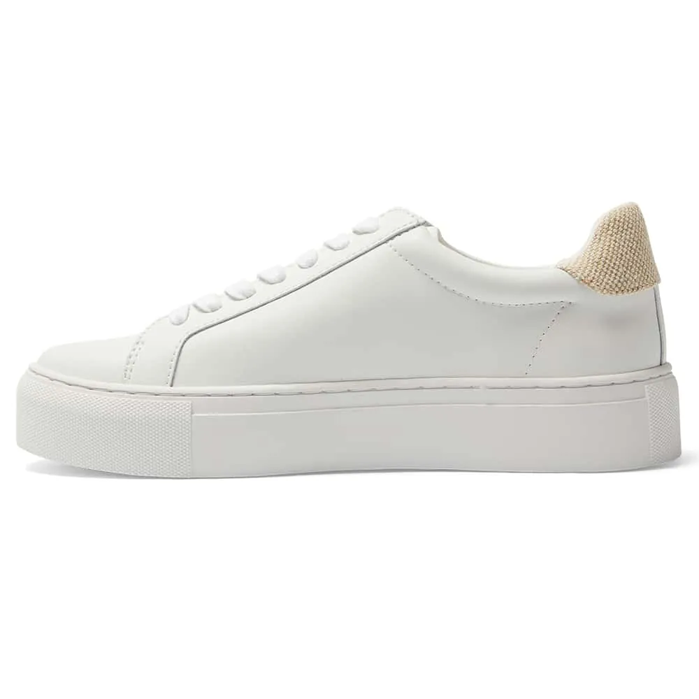 Trio Sneaker in White And Linen Leather