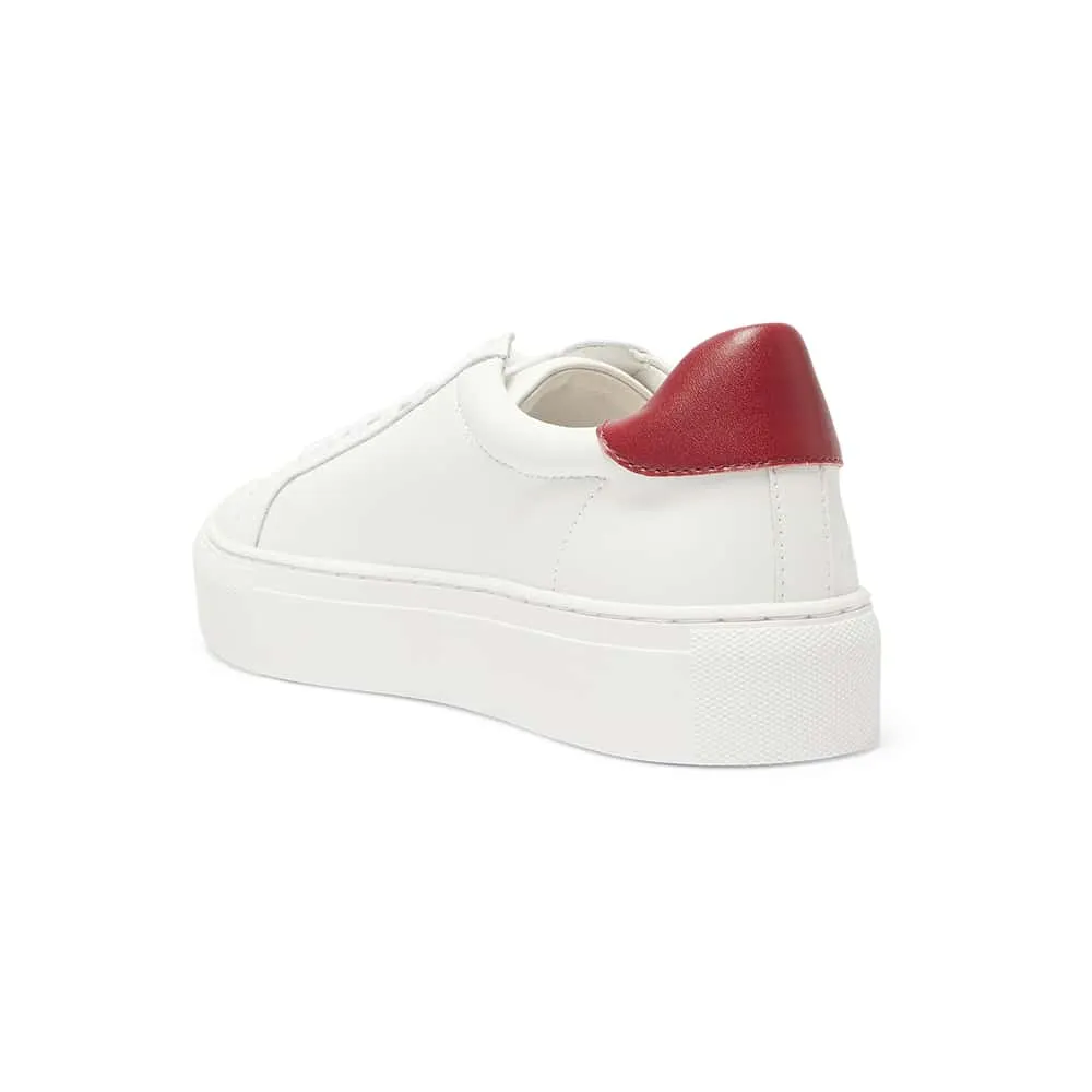 Trio Sneaker in White And Red Leather