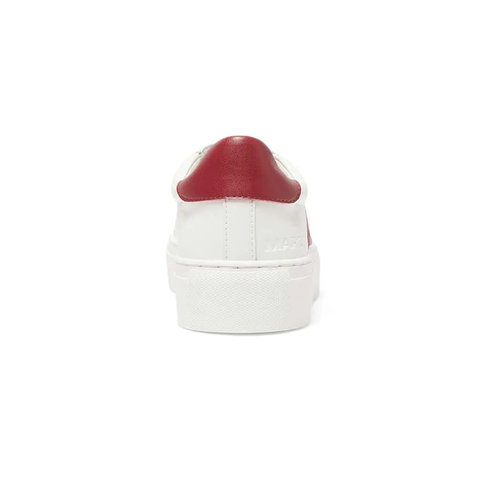 Trio Sneaker in White And Red Leather