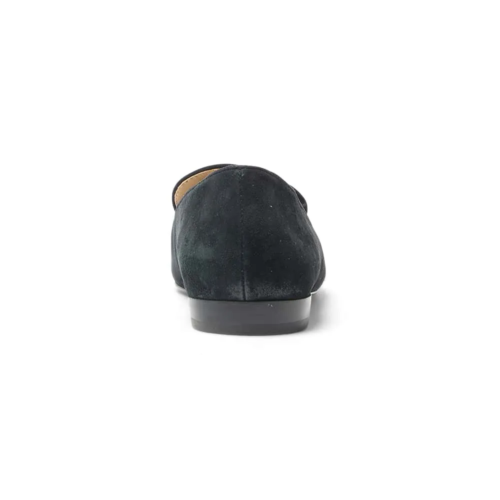 Tuxedo Loafer in Black Suede